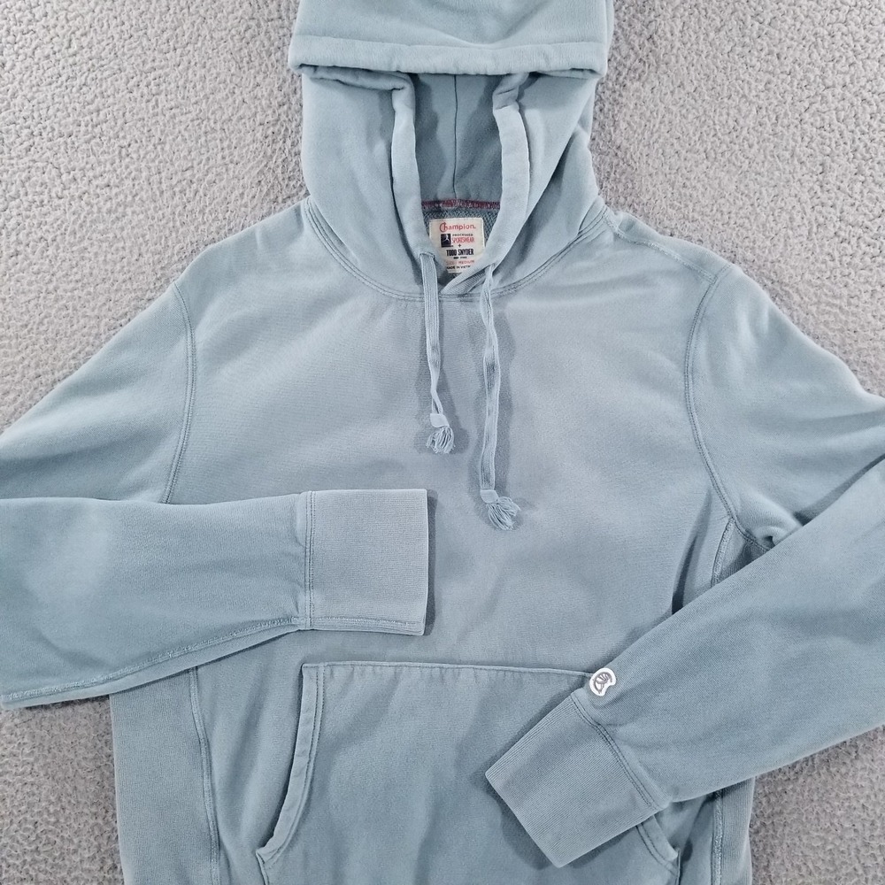 Champion Todd Snyder Hoodie Mens Medium Blue Reverse Weave Terry Cotton Pullover